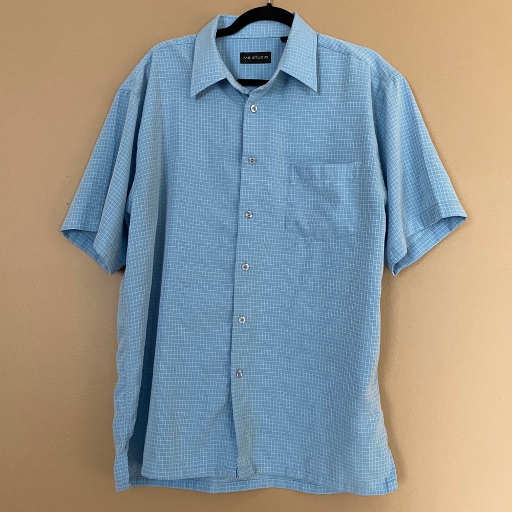 Blue button up shirt